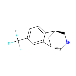 FC(F)(F)c1ccc2c(c1)[C@H]1CNC[C@H]2C1 ZINC000100425676