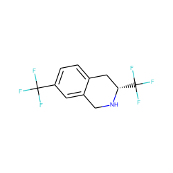 FC(F)(F)c1ccc2c(c1)CN[C@@H](C(F)(F)F)C2 ZINC000013686877