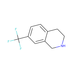 FC(F)(F)c1ccc2c(c1)CNCC2 ZINC000013518462