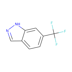 FC(F)(F)c1ccc2cn[nH]c2c1 ZINC000014985616