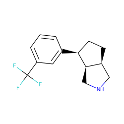 FC(F)(F)c1cccc([C@H]2CC[C@H]3CNC[C@@H]23)c1 ZINC000038157683