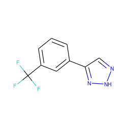 FC(F)(F)c1cccc(-c2cn[nH]n2)c1 ZINC000034017188