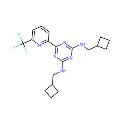 FC(F)(F)c1cccc(-c2nc(NCC3CCC3)nc(NCC3CCC3)n2)n1 ZINC000223123547