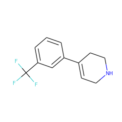 FC(F)(F)c1cccc(C2=CCNCC2)c1 ZINC000019811379