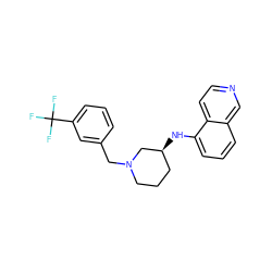 FC(F)(F)c1cccc(CN2CCC[C@H](Nc3cccc4cnccc34)C2)c1 ZINC000114337350