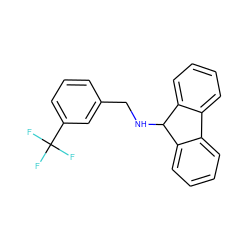 FC(F)(F)c1cccc(CNC2c3ccccc3-c3ccccc32)c1 ZINC000008038434