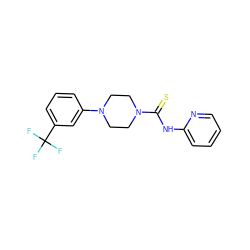 FC(F)(F)c1cccc(N2CCN(C(=S)Nc3ccccn3)CC2)c1 ZINC000006270240