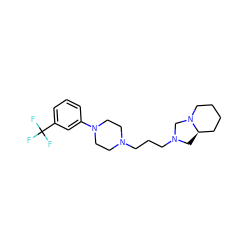 FC(F)(F)c1cccc(N2CCN(CCCN3C[C@@H]4CCCCN4C3)CC2)c1 ZINC000019332290