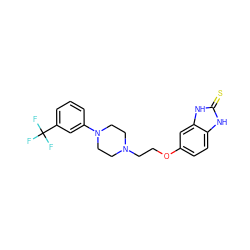 FC(F)(F)c1cccc(N2CCN(CCOc3ccc4[nH]c(=S)[nH]c4c3)CC2)c1 ZINC000052716760