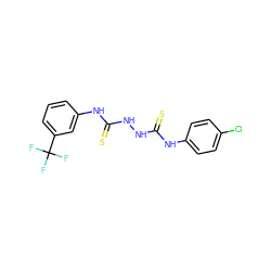 FC(F)(F)c1cccc(NC(=S)NNC(=S)Nc2ccc(Cl)cc2)c1 ZINC000013687221