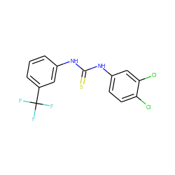 FC(F)(F)c1cccc(NC(=S)Nc2ccc(Cl)c(Cl)c2)c1 ZINC000013656709