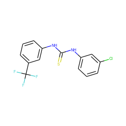 FC(F)(F)c1cccc(NC(=S)Nc2cccc(Cl)c2)c1 ZINC000013483233