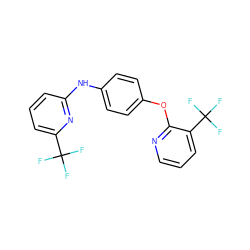 FC(F)(F)c1cccc(Nc2ccc(Oc3ncccc3C(F)(F)F)cc2)n1 ZINC000139278138