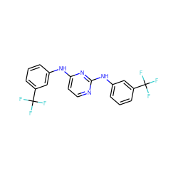 FC(F)(F)c1cccc(Nc2ccnc(Nc3cccc(C(F)(F)F)c3)n2)c1 ZINC000096318765