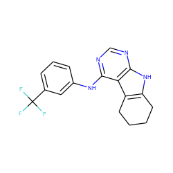 FC(F)(F)c1cccc(Nc2ncnc3[nH]c4c(c23)CCCC4)c1 ZINC000003815336