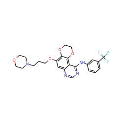 FC(F)(F)c1cccc(Nc2ncnc3cc(OCCCN4CCOCC4)c4c(c23)OCCO4)c1 ZINC000653912915