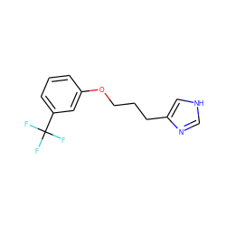 FC(F)(F)c1cccc(OCCCc2c[nH]cn2)c1 ZINC000001892878