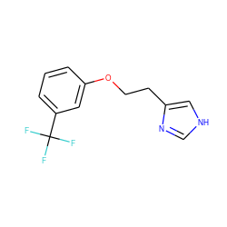 FC(F)(F)c1cccc(OCCc2c[nH]cn2)c1 ZINC000013580361