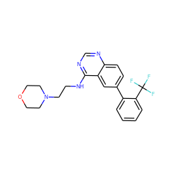 FC(F)(F)c1ccccc1-c1ccc2ncnc(NCCN3CCOCC3)c2c1 ZINC000033362327