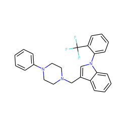 FC(F)(F)c1ccccc1-n1cc(CN2CCN(c3ccccc3)CC2)c2ccccc21 ZINC000103265593