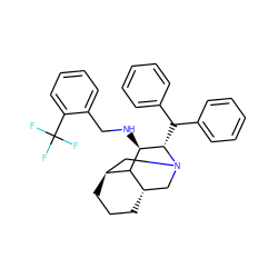 FC(F)(F)c1ccccc1CN[C@@H]1C2[C@H]3CCC[C@H]2CN(C3)[C@H]1C(c1ccccc1)c1ccccc1 ZINC000253770813