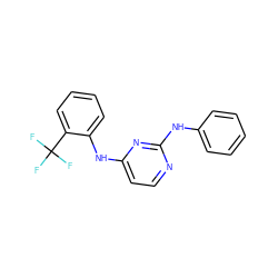 FC(F)(F)c1ccccc1Nc1ccnc(Nc2ccccc2)n1 ZINC000089469967