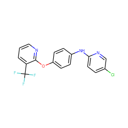 FC(F)(F)c1cccnc1Oc1ccc(Nc2ccc(Cl)cn2)cc1 ZINC000139250889