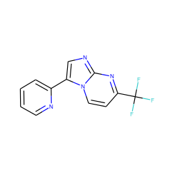 FC(F)(F)c1ccn2c(-c3ccccn3)cnc2n1 ZINC000028569964