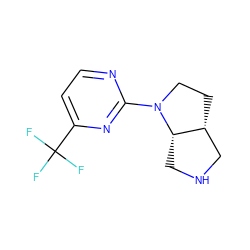FC(F)(F)c1ccnc(N2CC[C@@H]3CNC[C@@H]32)n1 ZINC000038157689