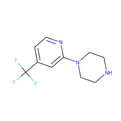 FC(F)(F)c1ccnc(N2CCNCC2)c1 ZINC000020286831