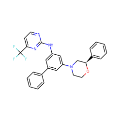 FC(F)(F)c1ccnc(Nc2cc(-c3ccccc3)cc(N3CCO[C@H](c4ccccc4)C3)c2)n1 ZINC001772584048