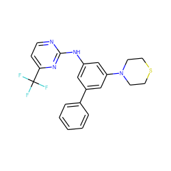 FC(F)(F)c1ccnc(Nc2cc(-c3ccccc3)cc(N3CCSCC3)c2)n1 ZINC001772613752