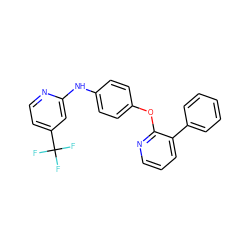 FC(F)(F)c1ccnc(Nc2ccc(Oc3ncccc3-c3ccccc3)cc2)c1 ZINC000139250161