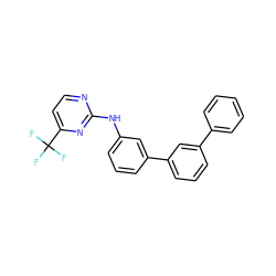 FC(F)(F)c1ccnc(Nc2cccc(-c3cccc(-c4ccccc4)c3)c2)n1 ZINC001772607162