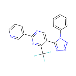 FC(F)(F)c1nc(-c2cccnc2)ncc1-c1nnnn1-c1ccccc1 ZINC000000721432