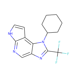 FC(F)(F)c1nc2cnc3[nH]ccc3c2n1C1CCCCC1 ZINC000095582712