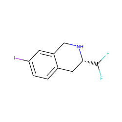 FC(F)[C@@H]1Cc2ccc(I)cc2CN1 ZINC000013686880