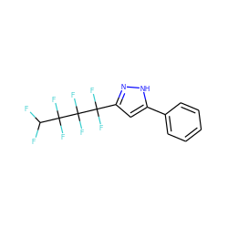 FC(F)C(F)(F)C(F)(F)C(F)(F)c1cc(-c2ccccc2)[nH]n1 ZINC000002901662