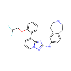 FC(F)COc1ccccc1-c1cccn2nc(Nc3ccc4c(c3)CCNCC4)nc12 ZINC000096169867