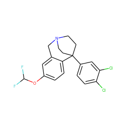 FC(F)Oc1ccc2c(c1)CN1CCC2(c2ccc(Cl)c(Cl)c2)CC1 ZINC000114350464