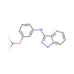 FC(F)Oc1cccc(Nc2n[nH]c3cccnc23)c1 ZINC000166941226