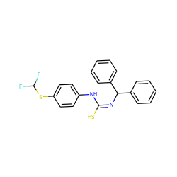 FC(F)Sc1ccc(N/C(S)=N\C(c2ccccc2)c2ccccc2)cc1 ZINC000013636254