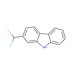 FC(F)c1ccc2c(c1)[nH]c1ccccc12 ZINC000053276552