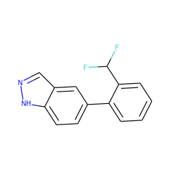 FC(F)c1ccccc1-c1ccc2[nH]ncc2c1 ZINC000169329425