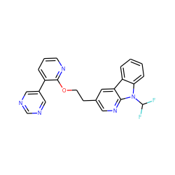 FC(F)n1c2ccccc2c2cc(CCOc3ncccc3-c3cncnc3)cnc21 ZINC000169337418