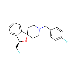 FC[C@@H]1OC2(CCN(Cc3ccc(F)cc3)CC2)c2ccccc21 ZINC000073169212