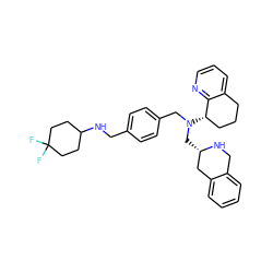 FC1(F)CCC(NCc2ccc(CN(C[C@H]3Cc4ccccc4CN3)[C@H]3CCCc4cccnc43)cc2)CC1 ZINC001772633370