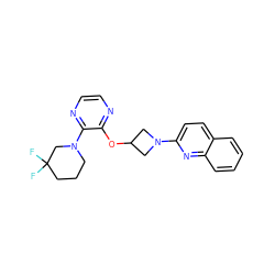 FC1(F)CCCN(c2nccnc2OC2CN(c3ccc4ccccc4n3)C2)C1 ZINC000096168861