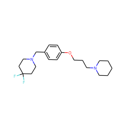 FC1(F)CCN(Cc2ccc(OCCCN3CCCCC3)cc2)CC1 ZINC000040394362