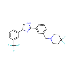 FC1(F)CCN(Cc2cccc(-c3nc(-c4cccc(C(F)(F)F)c4)c[nH]3)c2)CC1 ZINC000066252666